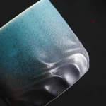 فنجان قهوة رائع مصنوع يدويًا بمقبض خشبي - Image 5
